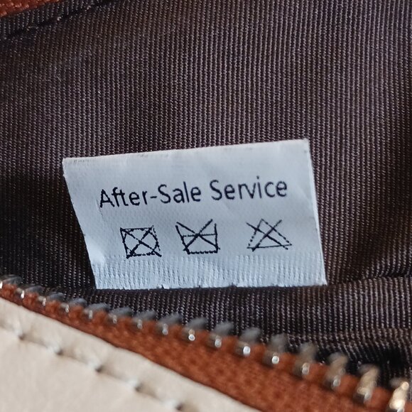 Bostanten Ivory Leather Backpack with Brown Trim - Picture 11 of 14